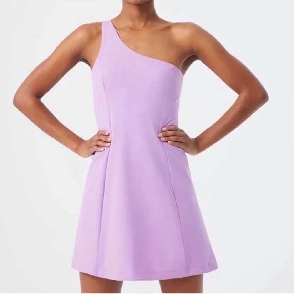 Abercrombie & Fitch One-Shoulder Traveler Activewear Mini Dress in Purple - Picture 8 of 8